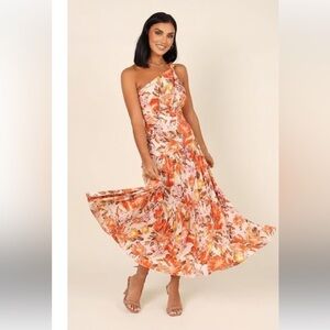 Petal & Pup Floral Orange Midi Dress